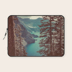 Vintage Blue Crater Lake and Trees - Nature Photography Laptop Sleeve Gallery Image 1