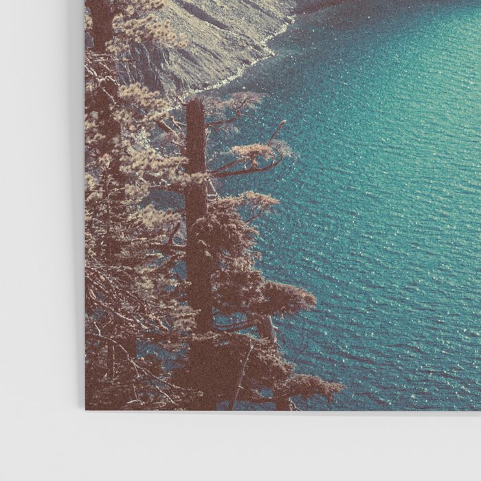 Vintage Blue Crater Lake and Trees - Nature Photography Poster Gallery Image 3