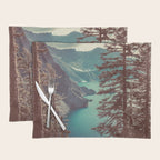 Vintage Blue Crater Lake and Trees - Nature Photography Placemat Gallery Image 1