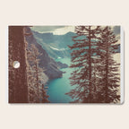 Vintage Blue Crater Lake and Trees - Nature Photography Cutting Board Gallery Image 1