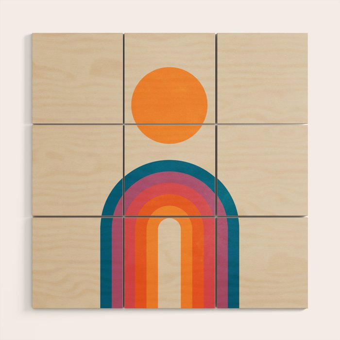 Vintage California Sun: Arches Wood Wall Art Gallery Image 1