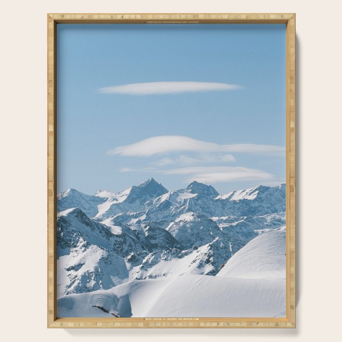 Snowy mountain range Serving Tray Gallery Image 1