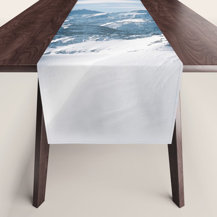 Snowy mountain range Table Runner Gallery Image 1