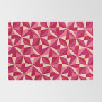 Kaleidoscope Tile Pattern VIII Vibrant Pink and Red Rug Gallery Image 2