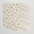 Stella II - Atomic Age Mid Century Modern Starburst Pattern in Charcoal Gray and Almond Cream  Wrapping Paper Gallery Image 3