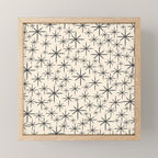 Stella II - Atomic Age Mid Century Modern Starburst Pattern in Charcoal Gray and Almond Cream  Mini Art Print Gallery Image 1
