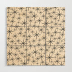 Stella II - Atomic Age Mid Century Modern Starburst Pattern in Charcoal Gray and Almond Cream  Wood Wall Art Gallery Image 1
