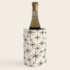 Stella II - Atomic Age Mid Century Modern Starburst Pattern in Charcoal Gray and Almond Cream  Wine Chiller Gallery Image 3