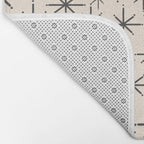 Stella II - Atomic Age Mid Century Modern Starburst Pattern in Charcoal Gray and Almond Cream  Bath Mat Gallery Image 2