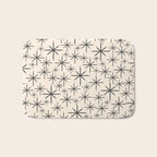 Stella II - Atomic Age Mid Century Modern Starburst Pattern in Charcoal Gray and Almond Cream  Bath Mat Gallery Image 1