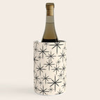 Stella II - Atomic Age Mid Century Modern Starburst Pattern in Charcoal Gray and Almond Cream  Wine Chiller Gallery Image 2