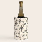Stella II - Atomic Age Mid Century Modern Starburst Pattern in Charcoal Gray and Almond Cream  Wine Chiller Gallery Image 1