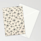 Stella II - Atomic Age Mid Century Modern Starburst Pattern in Charcoal Gray and Almond Cream  Stationery Card Gallery Image 2