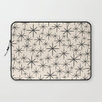 Stella II - Atomic Age Mid Century Modern Starburst Pattern in Charcoal Gray and Almond Cream  Laptop Sleeve Gallery Image 1