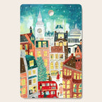 London city lights in the snow Cutting Board Gallery Image 1