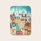 London city lights in the snow Bath Mat Gallery Image 1