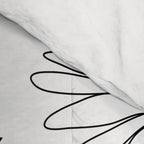 Minimal Line Art Girl with Sunflowers Comforter Gallery Image 4