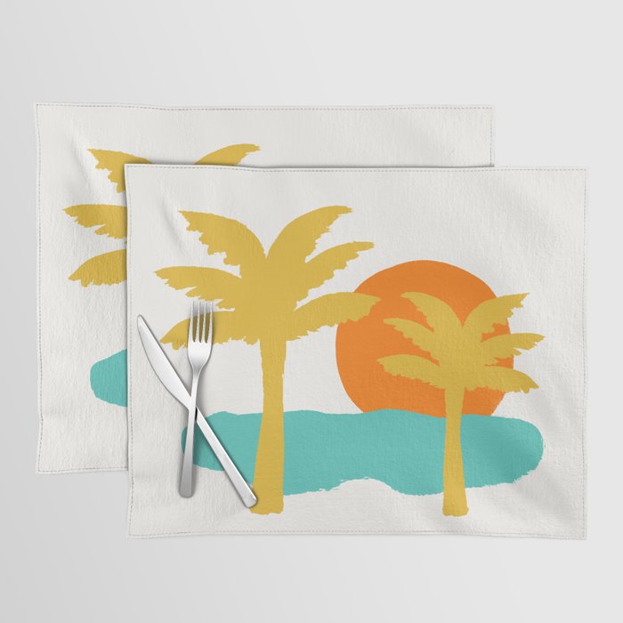 Sun, Beach, Palm Tree Placemat Gallery Image 1