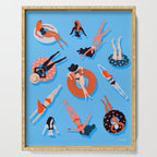 Swimming Ladies - Coral & Blue Palette Serving Tray Gallery Image 1