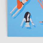 Swimming Ladies - Coral & Blue Palette Poster Gallery Image 3