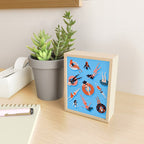 Swimming Ladies - Coral & Blue Palette Mini Art Print Gallery Image 2