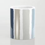 Blue & Taupe Stripes Coffee Mug Gallery Image 4