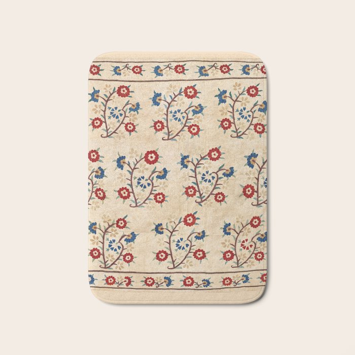 Bokce West Anatolian Ottoman Silk Embroidery Print Bath Mat Gallery Image 1