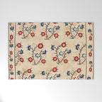 Bokce West Anatolian Ottoman Silk Embroidery Print Welcome Mat Gallery Image 1