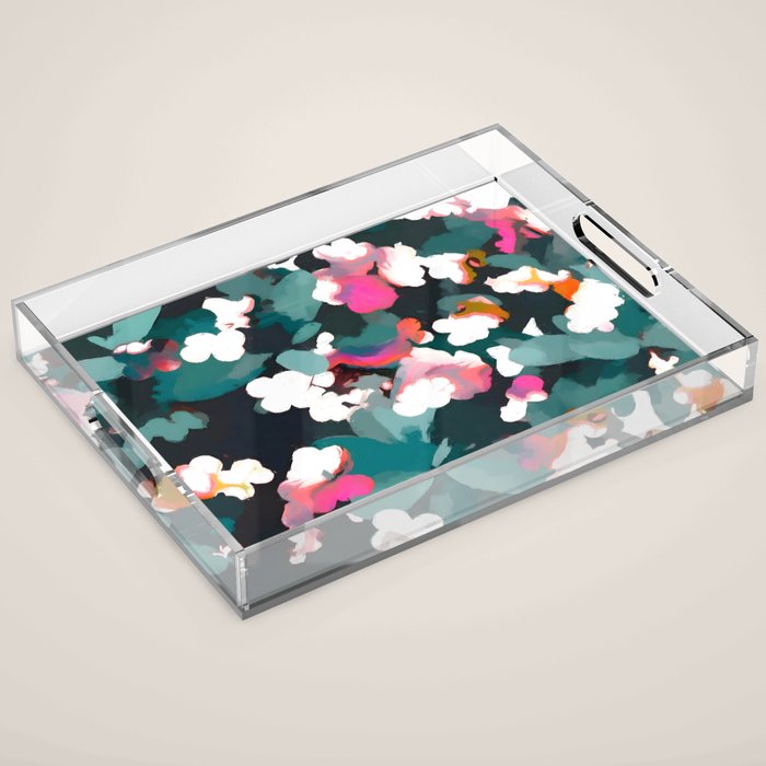 Floral Reverie Midnight Garden Acrylic Tray Gallery Image 1