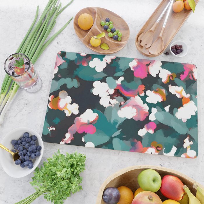 Floral Reverie Midnight Garden Cutting Board Gallery Image 2