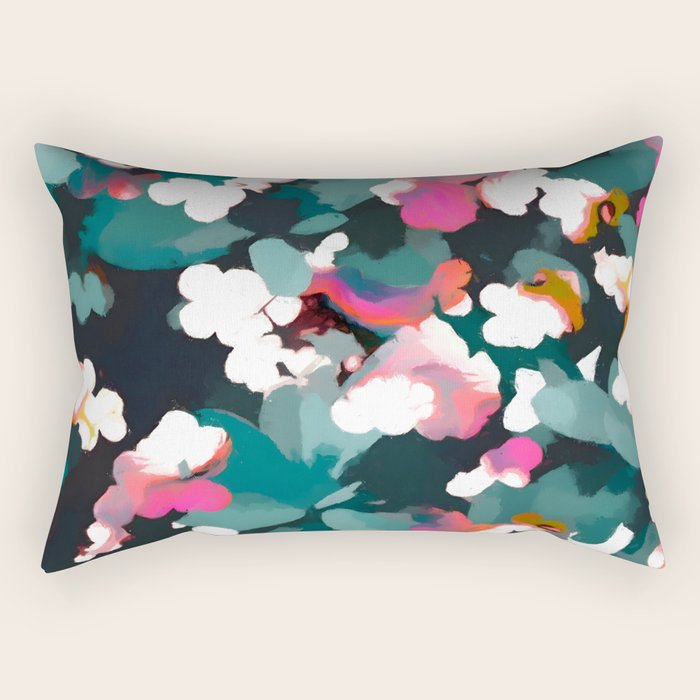 Floral Reverie Midnight Garden Rectangular Pillow Gallery Image 2