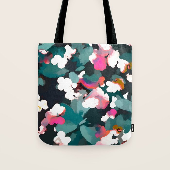 Floral Reverie Midnight Garden Tote Bag Gallery Image 1