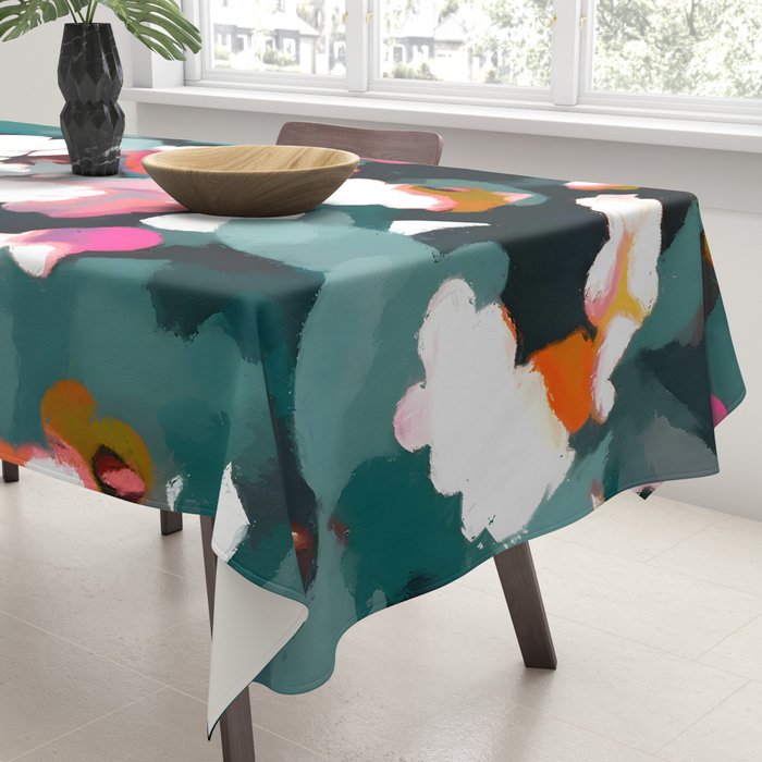Floral Reverie Midnight Garden Tablecloth Gallery Image 3