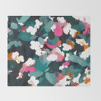 Floral Reverie Midnight Garden Throw Blanket Gallery Image 2