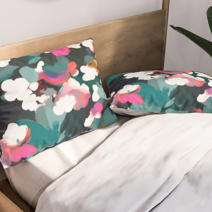 Floral Reverie Midnight Garden Pillow Sham Gallery Image 2