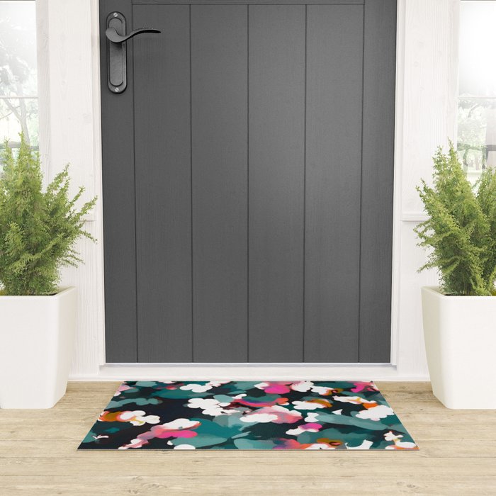 Floral Reverie Midnight Garden Welcome Mat Gallery Image 3