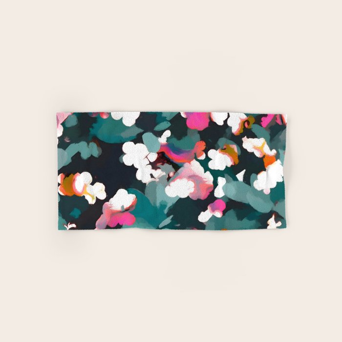 Floral Reverie Midnight Garden Bath Towel Gallery Image 1