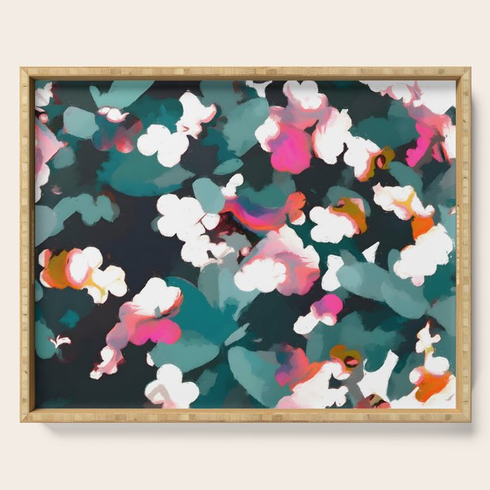 Floral Reverie Midnight Garden Serving Tray Gallery Image 1