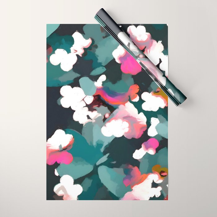 Floral Reverie Midnight Garden Wrapping Paper Gallery Image 1