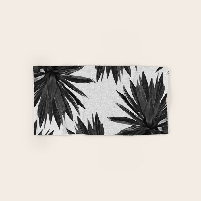 Agave Cactus Black & White Bath Towel Gallery Image 1