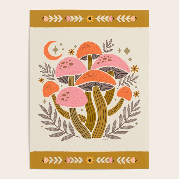 Mushrooms and Moons - Light Poster Gallery Image 4