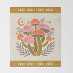 Mushrooms and Moons - Light Throw Blanket Gallery Image 2