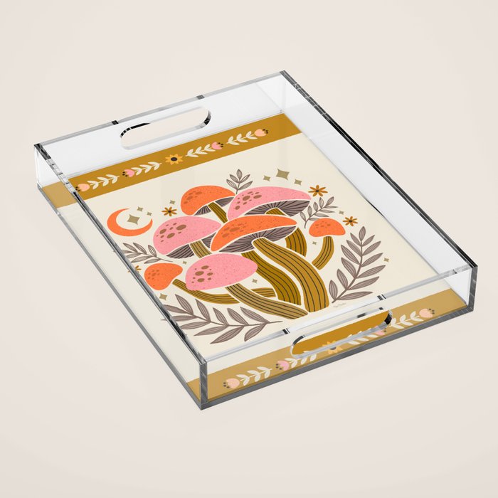 Mushrooms and Moons - Light Acrylic Tray Gallery Image 1