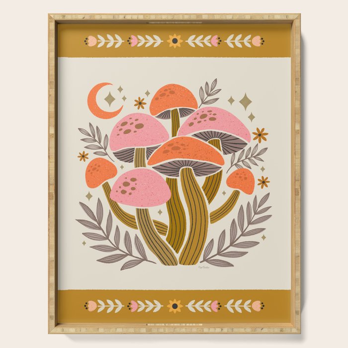 Mushrooms and Moons - Light Serving Tray Gallery Image 1