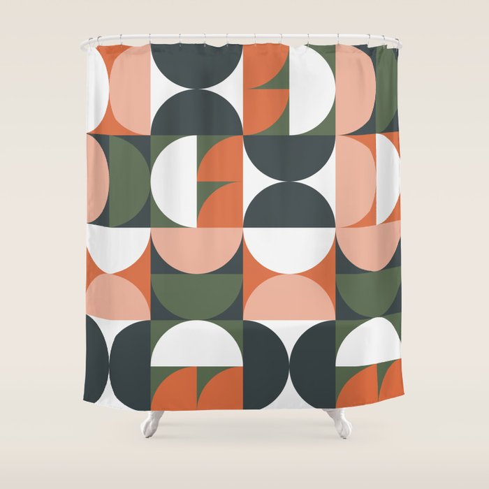 Mid Century Geometric 16 Shower Curtain Gallery Image 1
