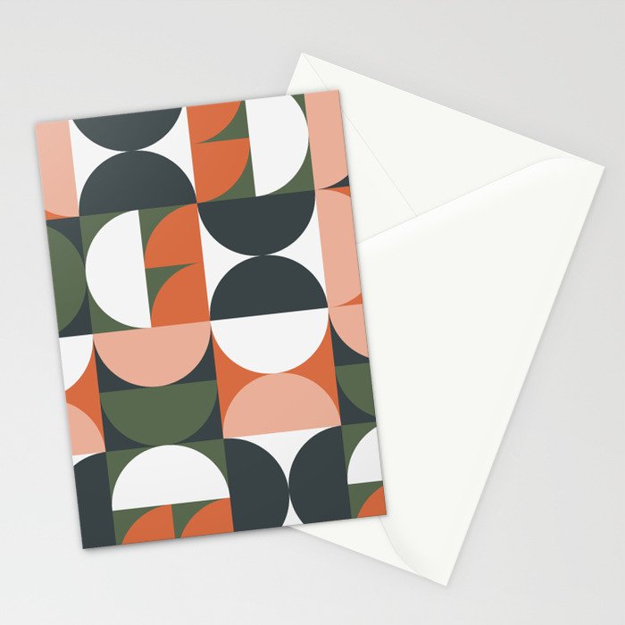 Mid Century Geometric 16 Stationery Card Gallery Image 2