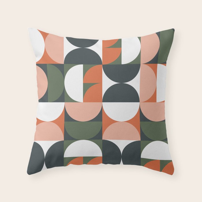 Mid Century Geometric 16 Throw Pillow Gallery Image 6