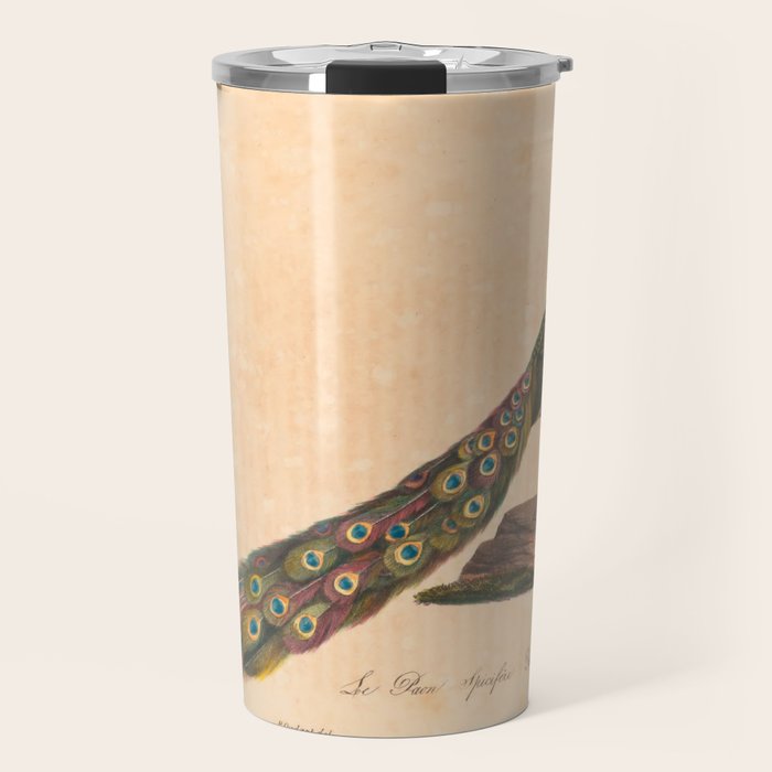 Peacock from "La Galerie de Oiseaux" ("Bird Gallery"), 1825 Travel Mug Gallery Image 1