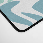 Chic, Flowers Print, Teal, Aqua, Gray Desk Mat Gallery Image 4