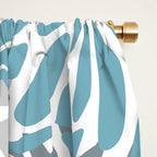 Chic, Flowers Print, Teal, Aqua, Gray Window Curtain Gallery Image 2